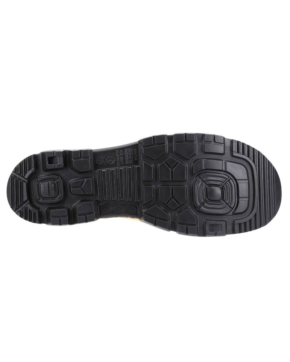 Yellow coloured Dunlop FieldPro Full Safety Wellingtons on white background