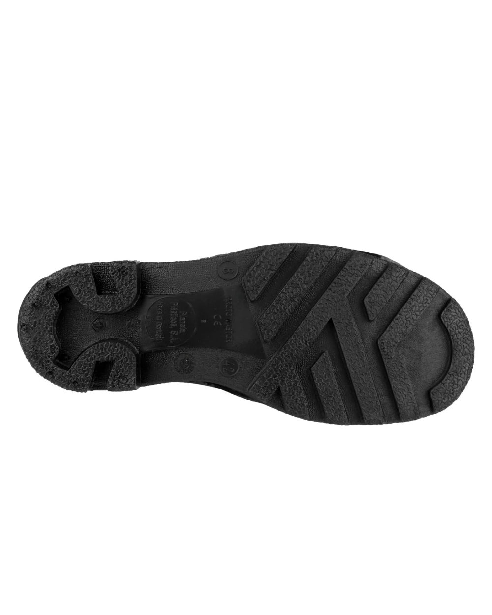 Black coloured Dunlop Protomastor Safety Wellingtons on white background