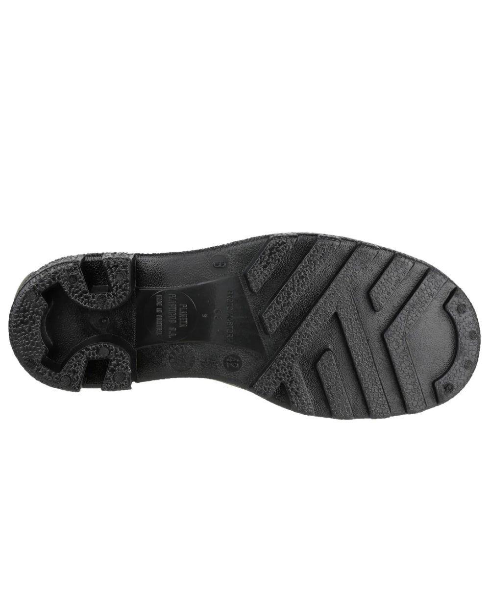 Green coloured Dunlop Protomastor Safety Wellingtons on white background