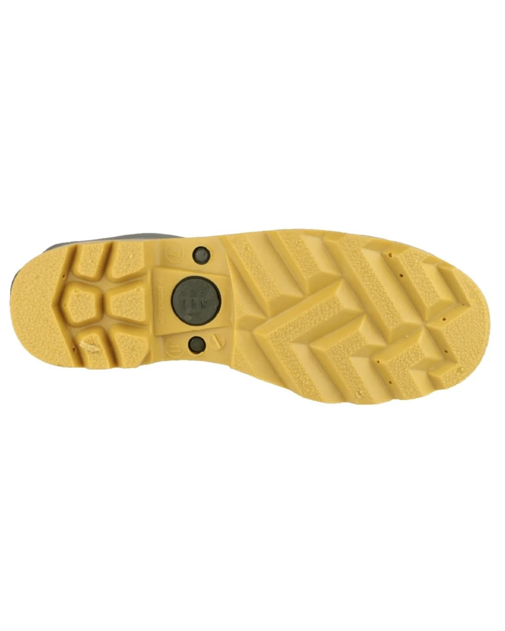 Green coloured Dunlop Universal Wellingtons on white background