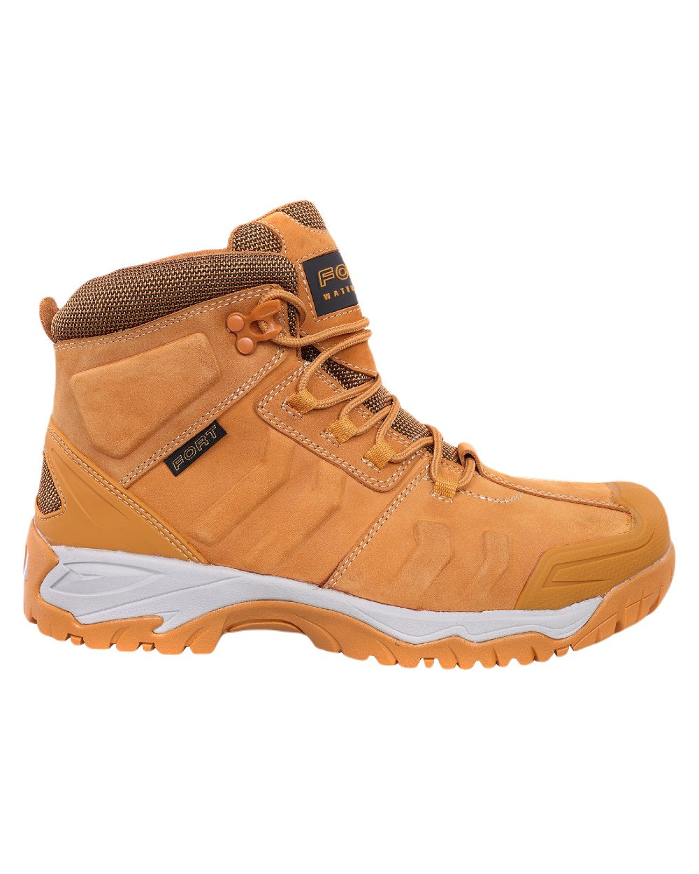 Honey Coloured Fort Blyth Safety Boot On A White Background