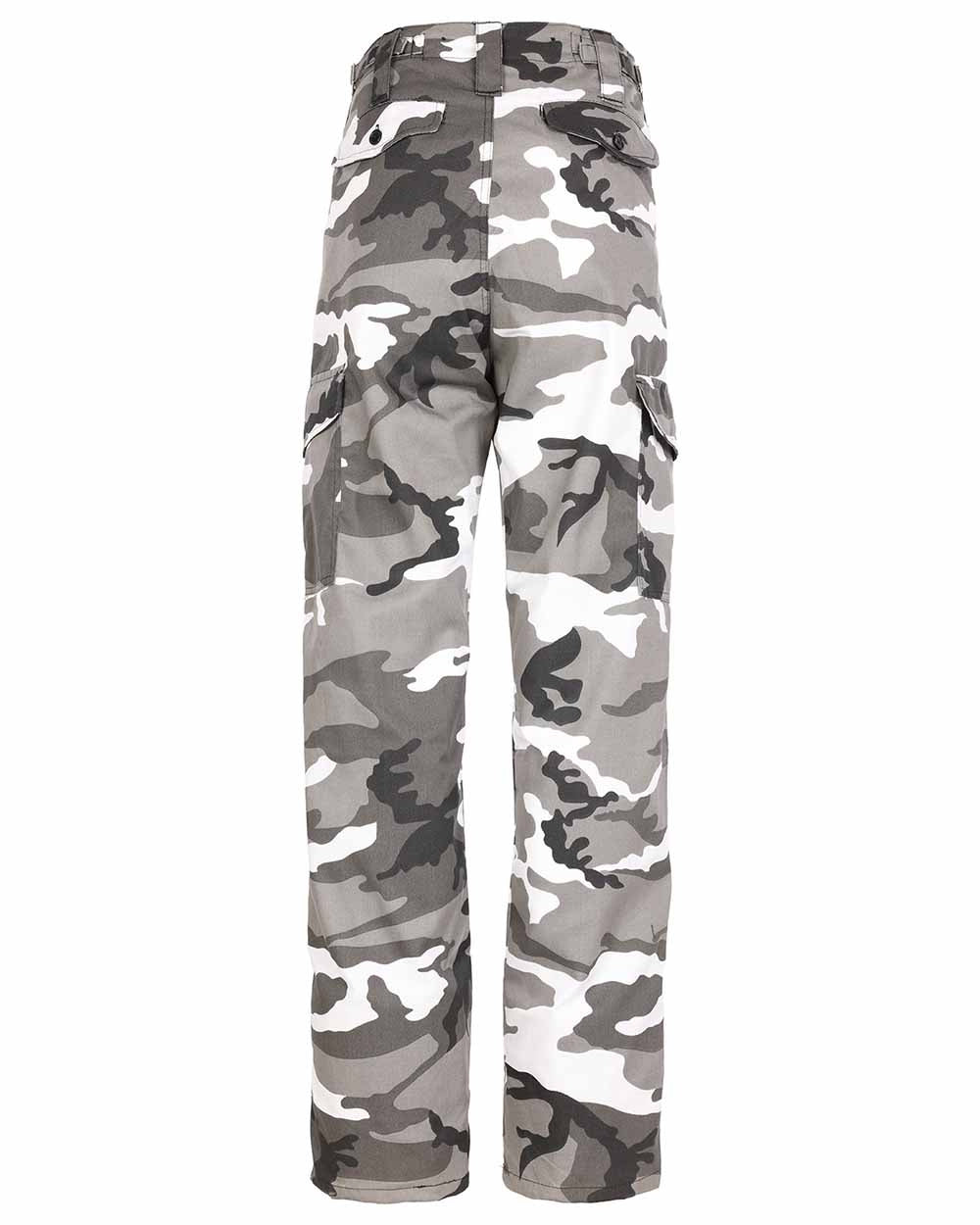 Urban Coloured Fort Camo Combat Trousers On A White Background