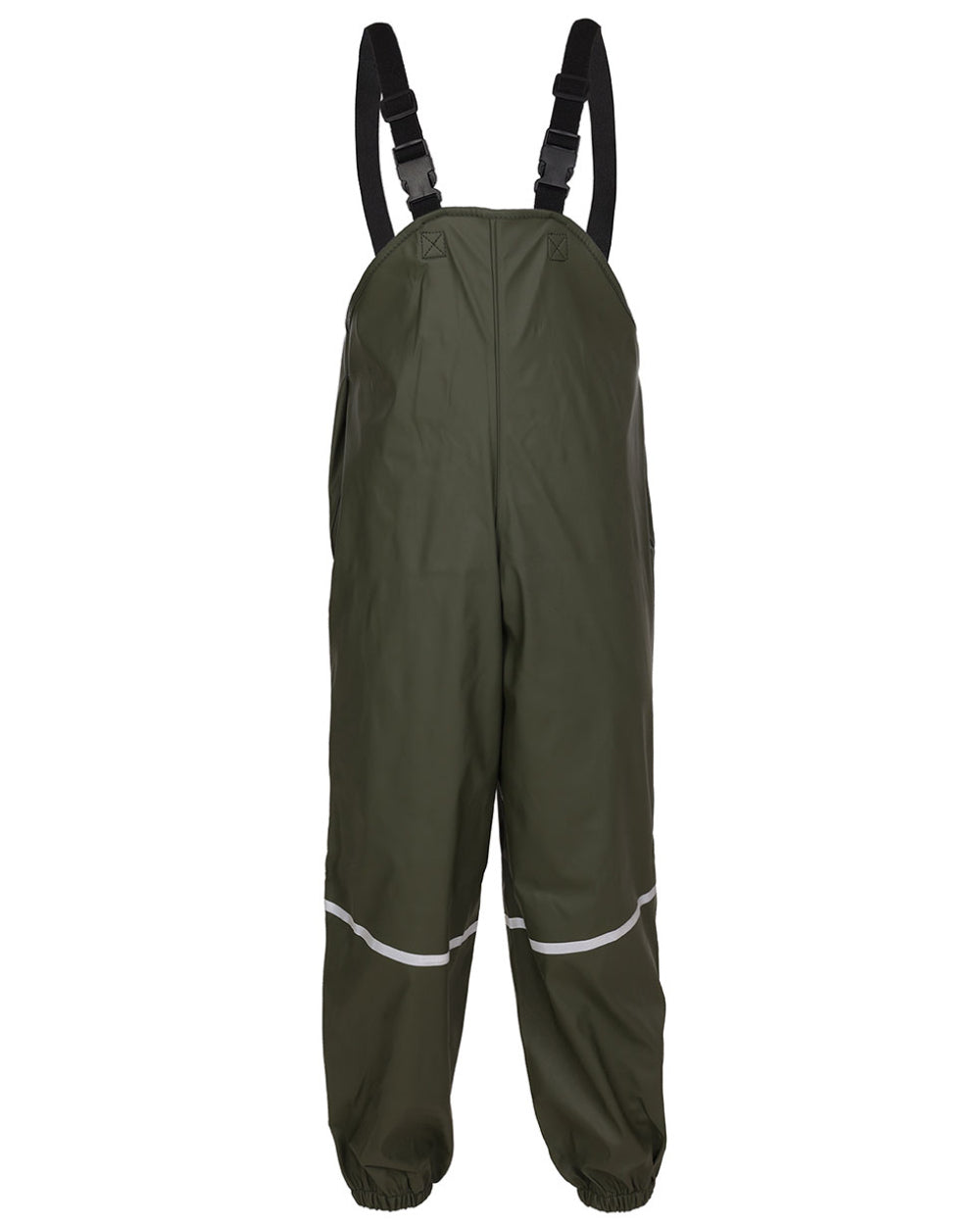 Green Coloured Fort Childrens Splashflex Bib and Brace On A White Background