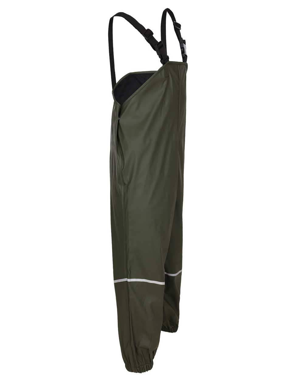 Green Coloured Fort Childrens Splashflex Bib and Brace On A White Background