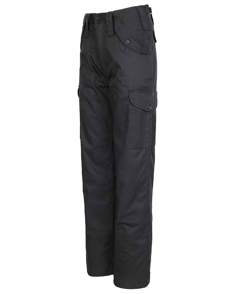 Black Coloured Fort Combat Trousers On A White Background
