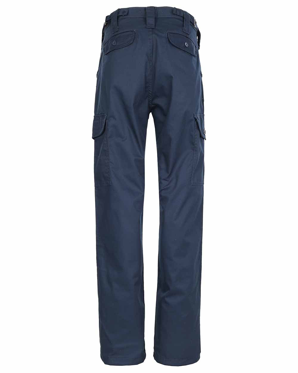 Navy Coloured Fort Combat Trousers On A White Background