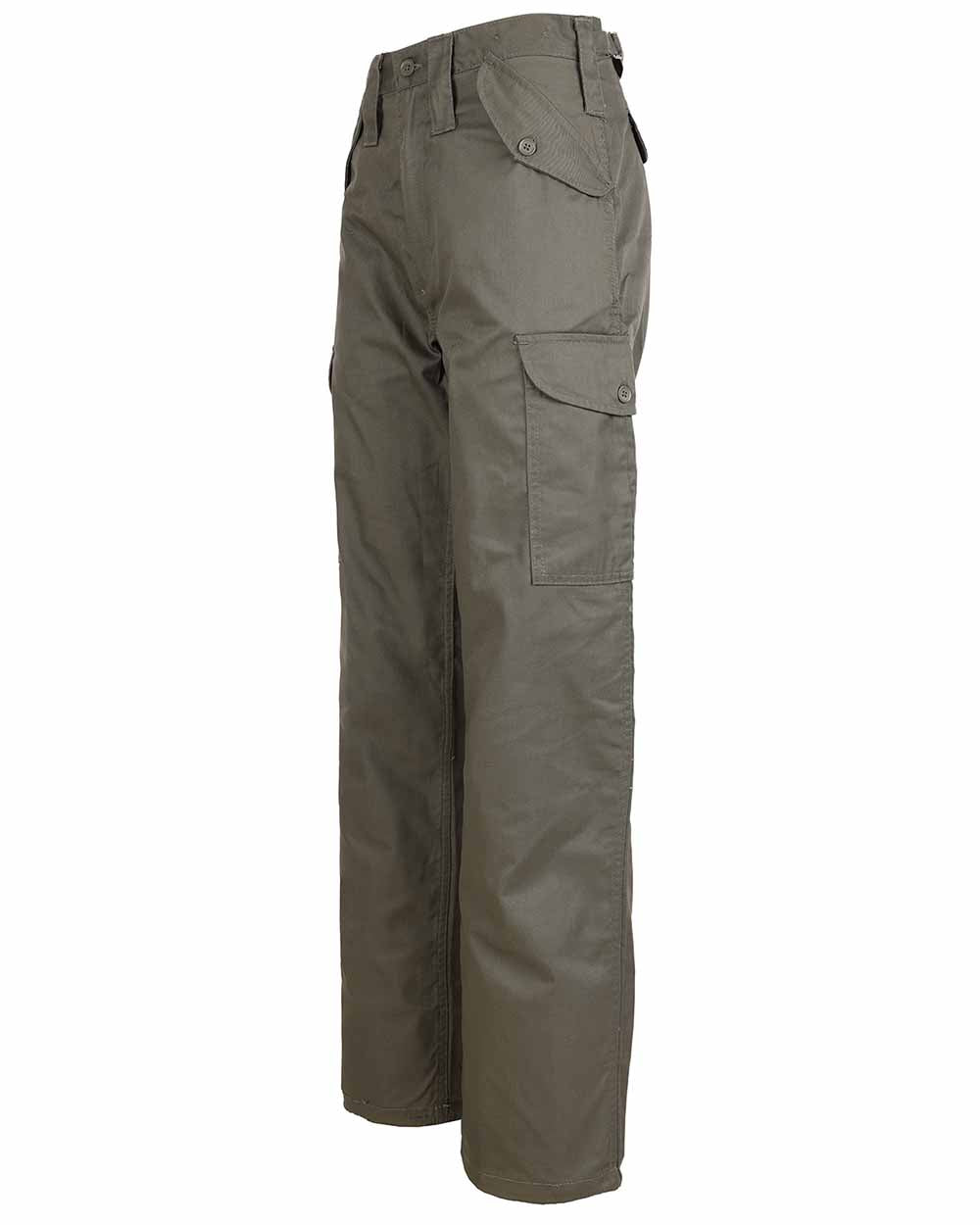 Olive Coloured Fort Combat Trousers On A White Background