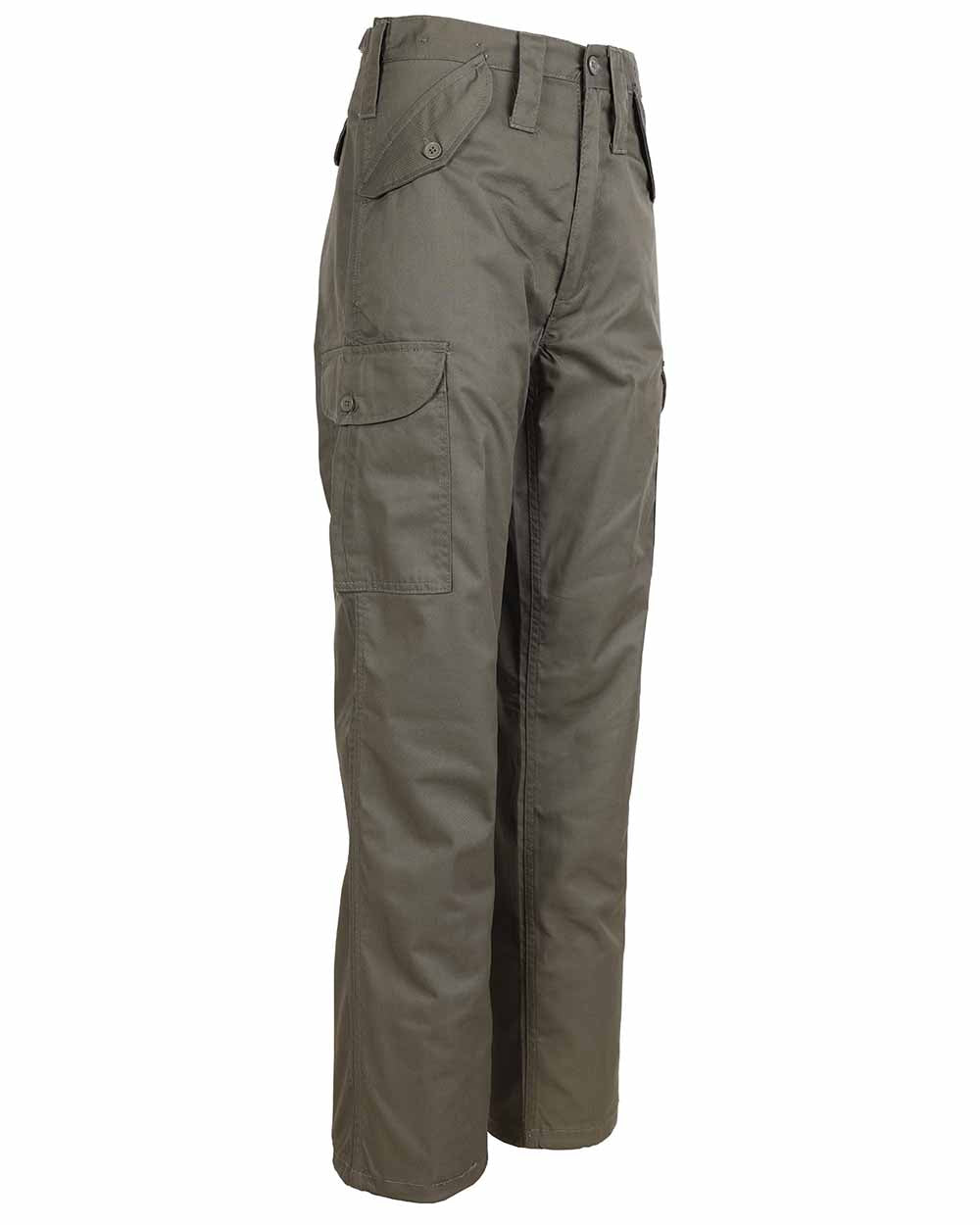 Olive Coloured Fort Combat Trousers On A White Background