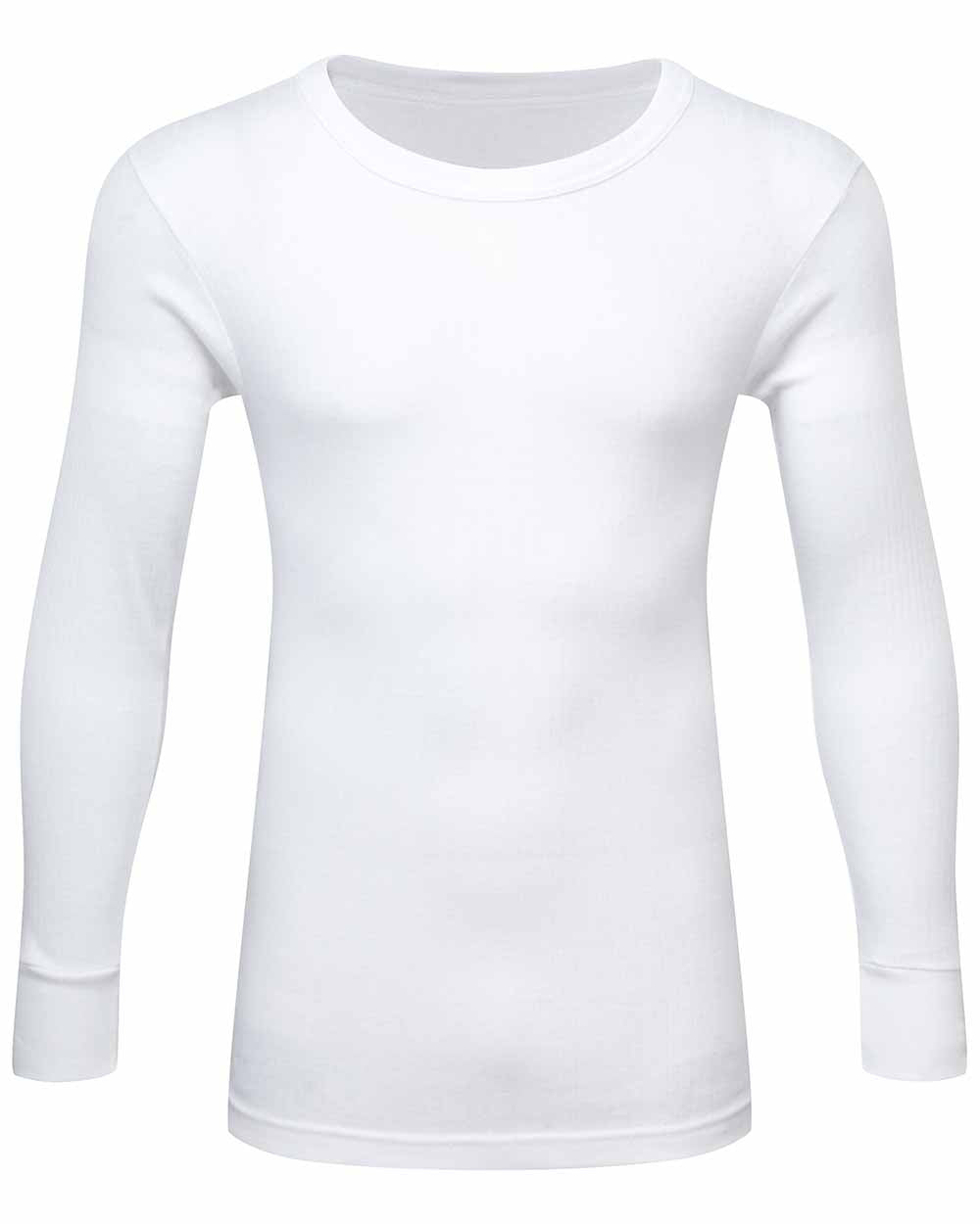 White Coloured Fort Thermal Long Sleeve Vest On A White Background
