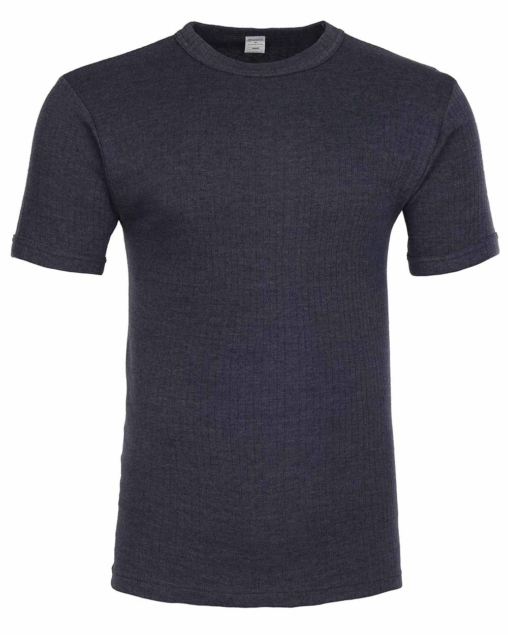 Denim Coloured Fort Thermal Short Sleeved Vest On A White Background