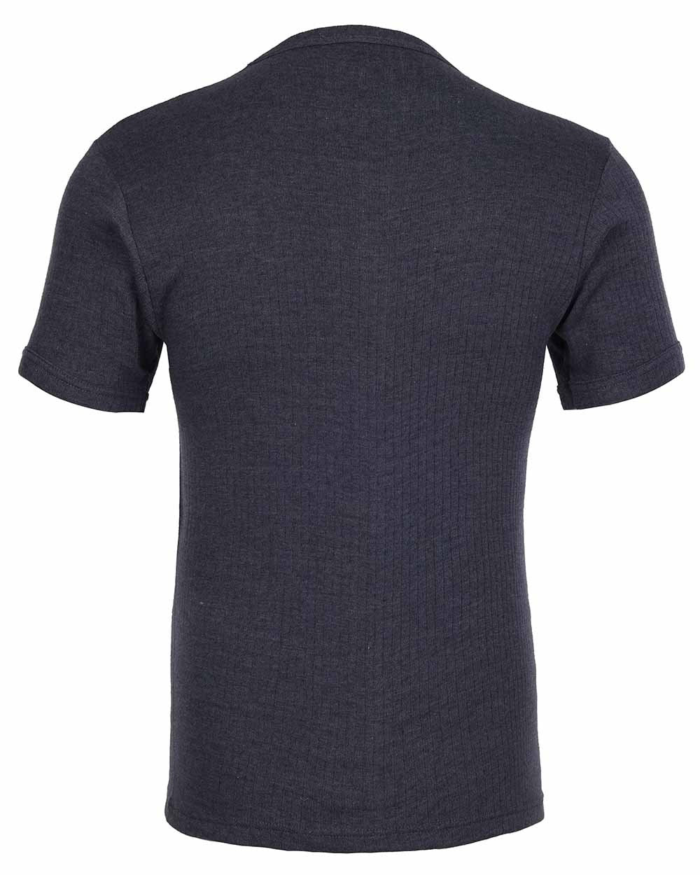 Denim Coloured Fort Thermal Short Sleeved Vest On A White Background