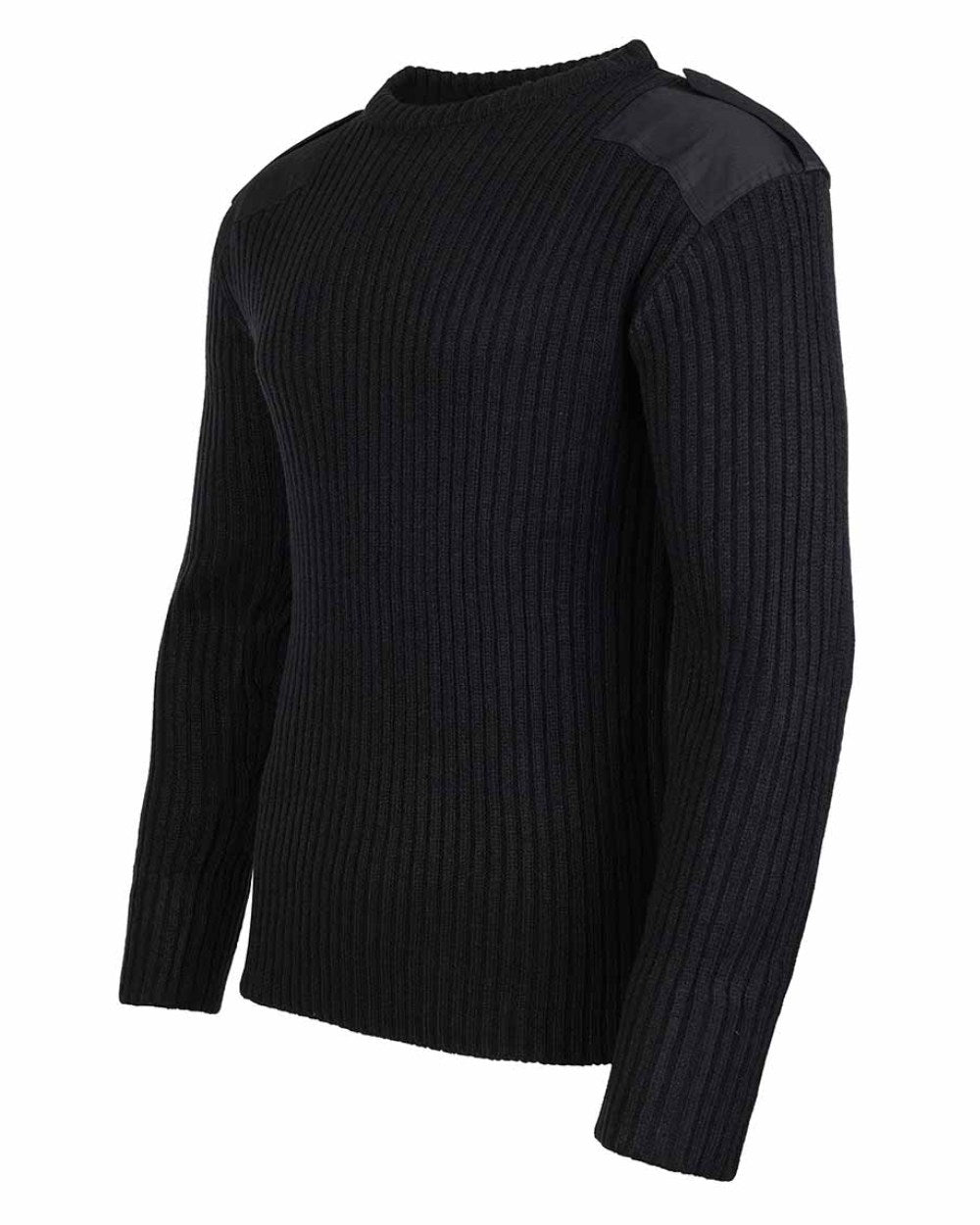Black Coloured Fort Crew Neck Combat Pullover On A White Background