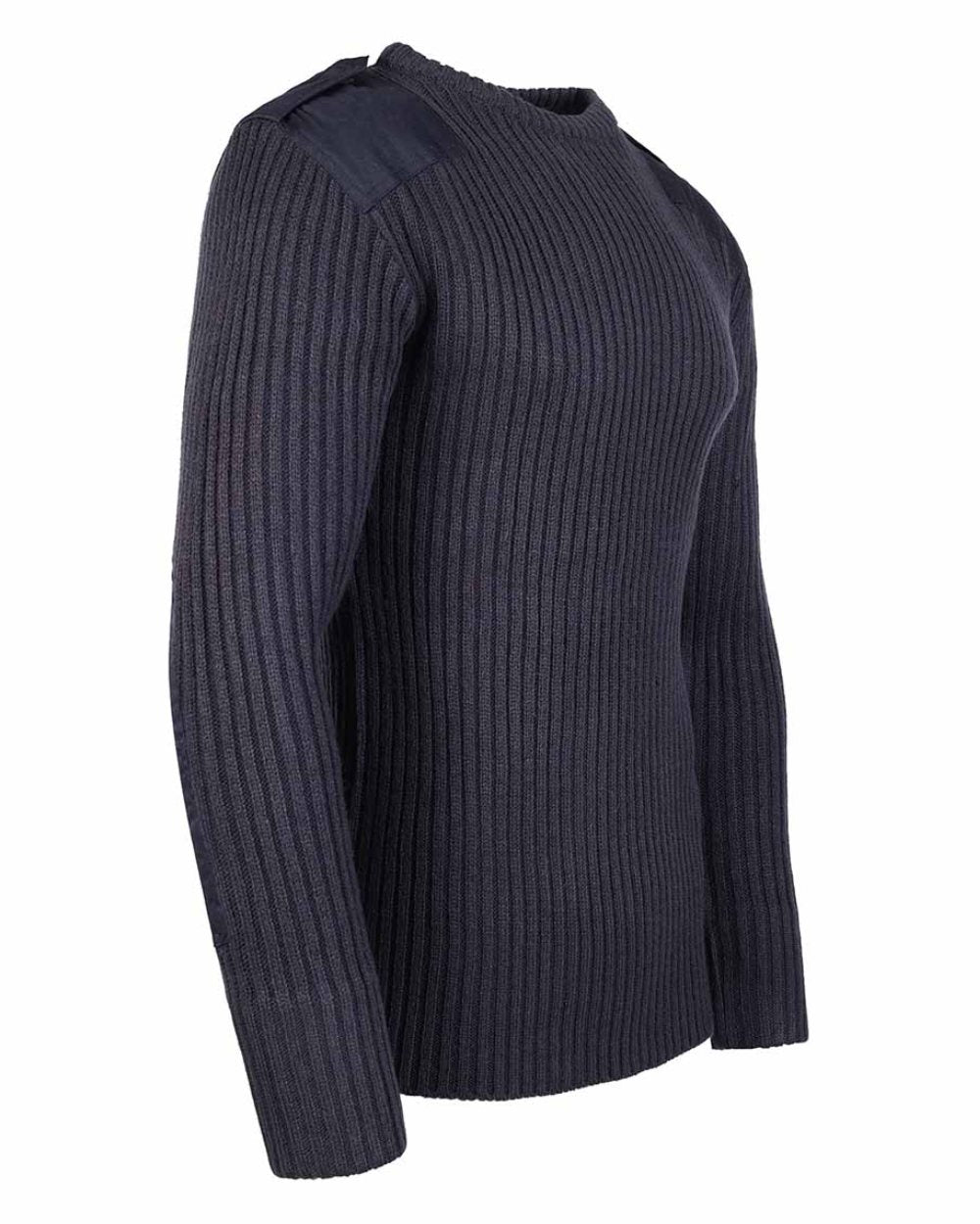 Navy Coloured Fort Crew Neck Combat Pullover On A White Background