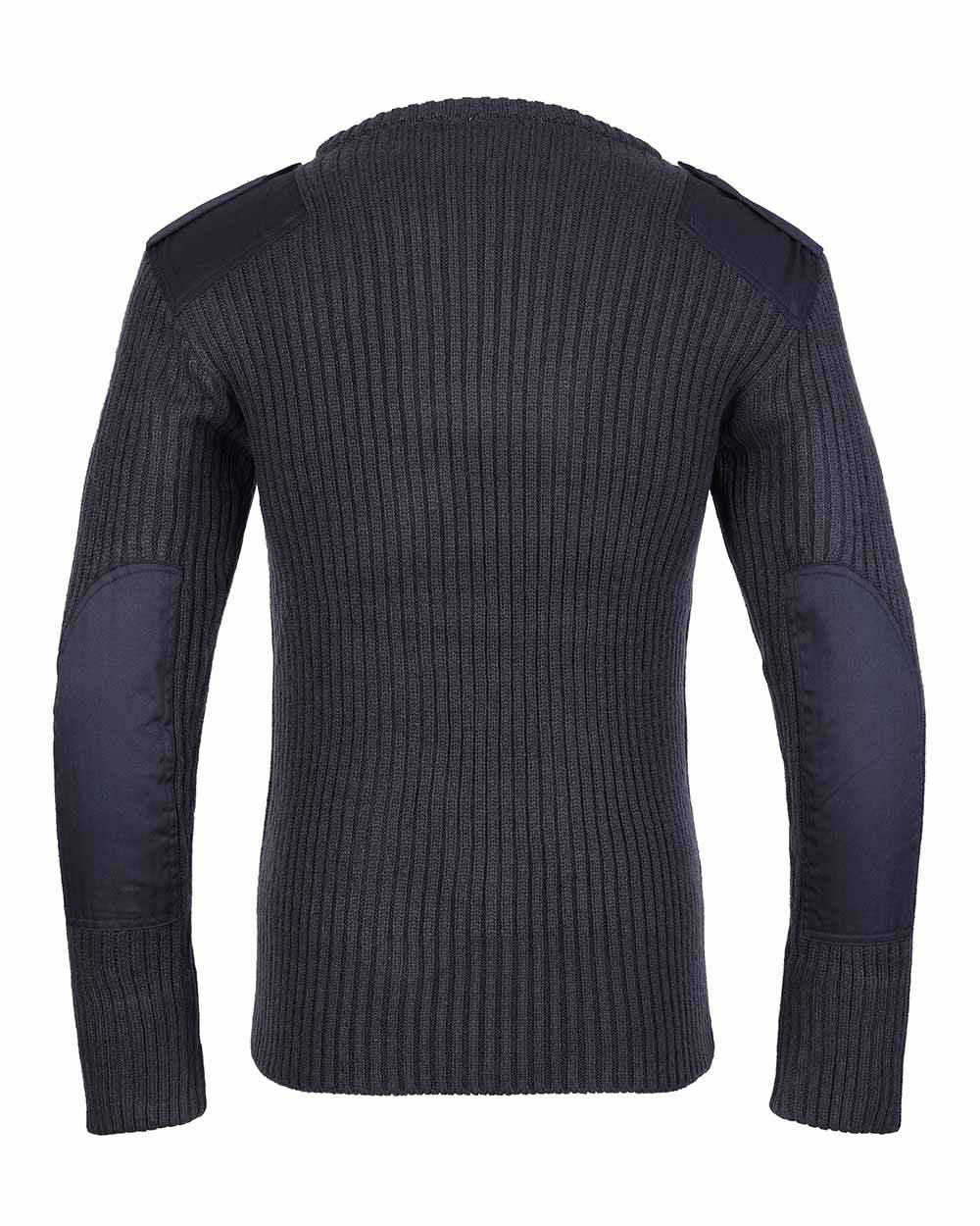 Navy Coloured Fort Crew Neck Combat Pullover On A White Background