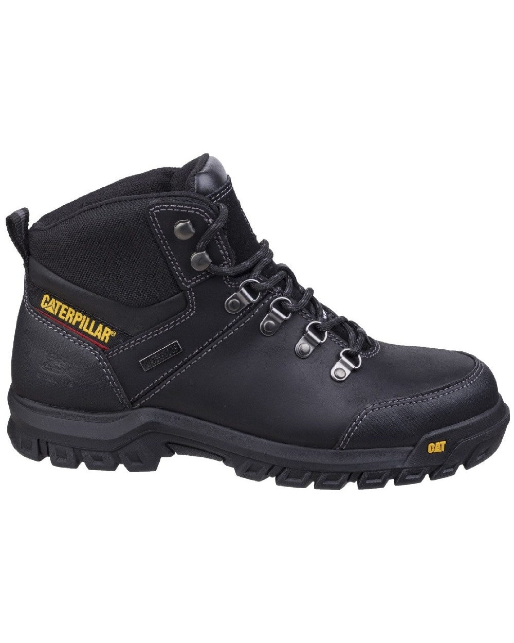 Black Coloured Caterpillar Framework Safety Boot ST S3 HRO SRA On A White Background