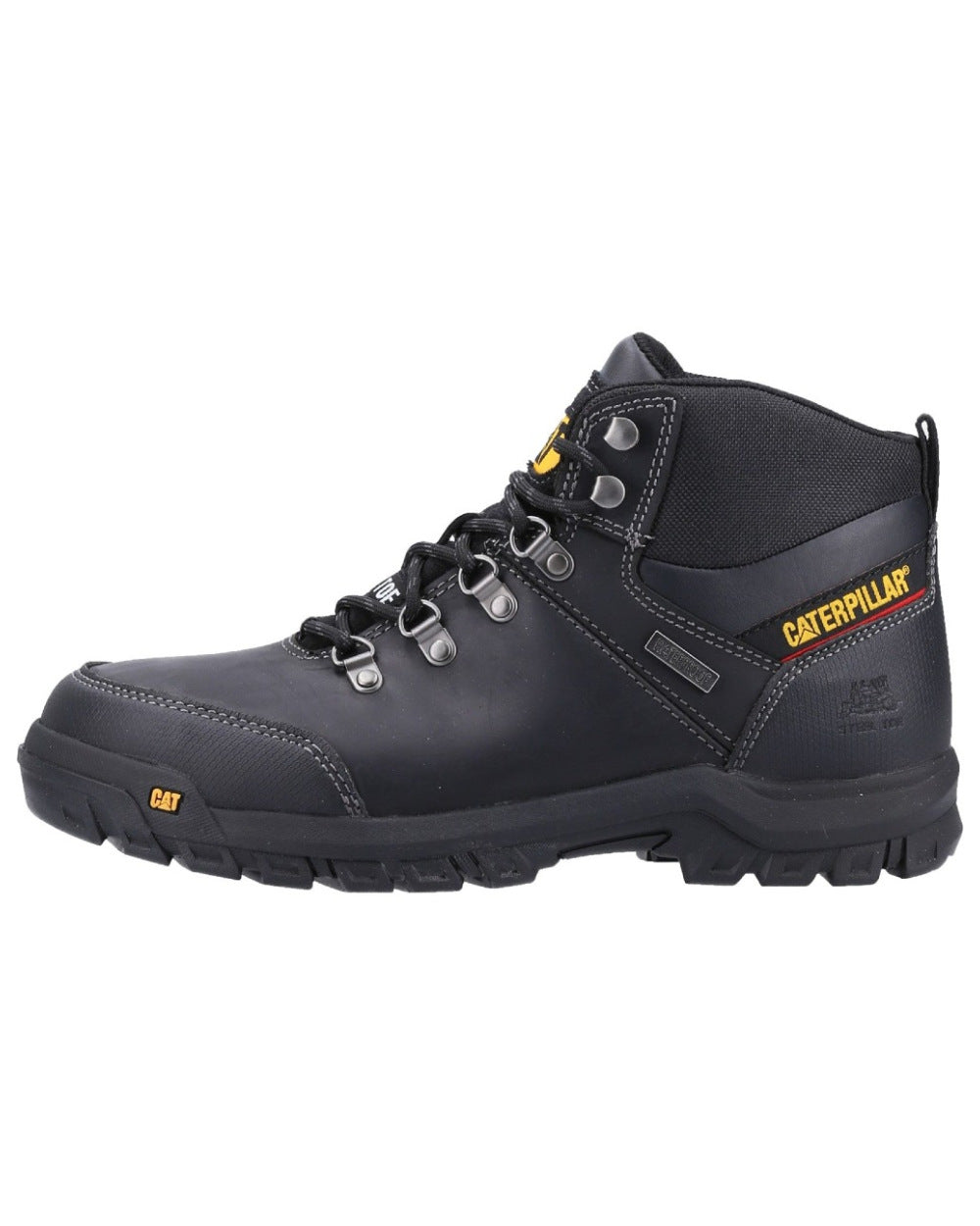 Black Coloured Caterpillar Framework Safety Boot ST S3 HRO SRA On A White Background