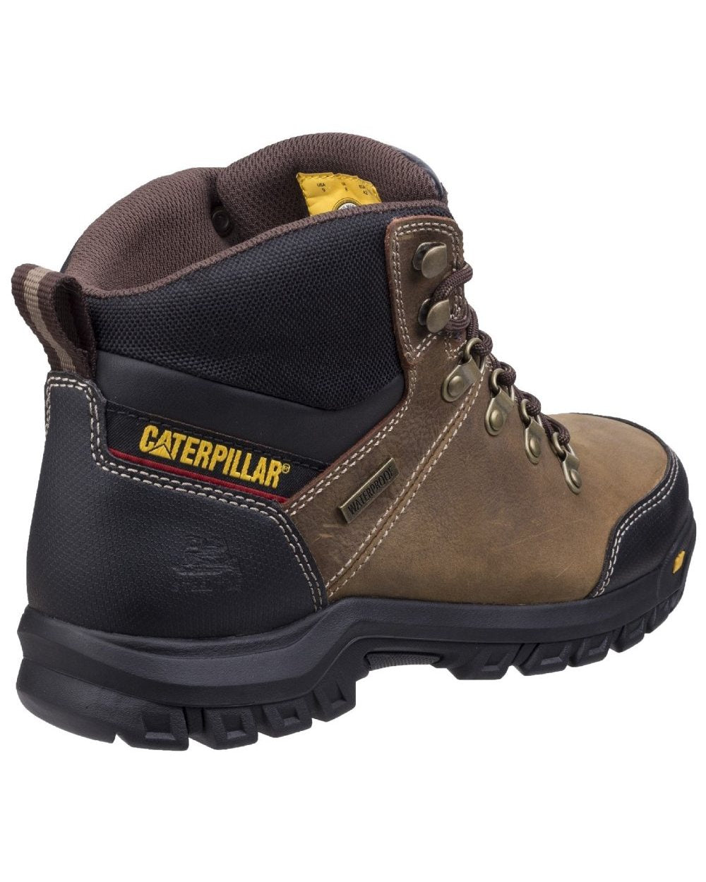 Seal Brown Coloured Caterpillar Framework Safety Boot ST S3 HRO SRA On A White Background