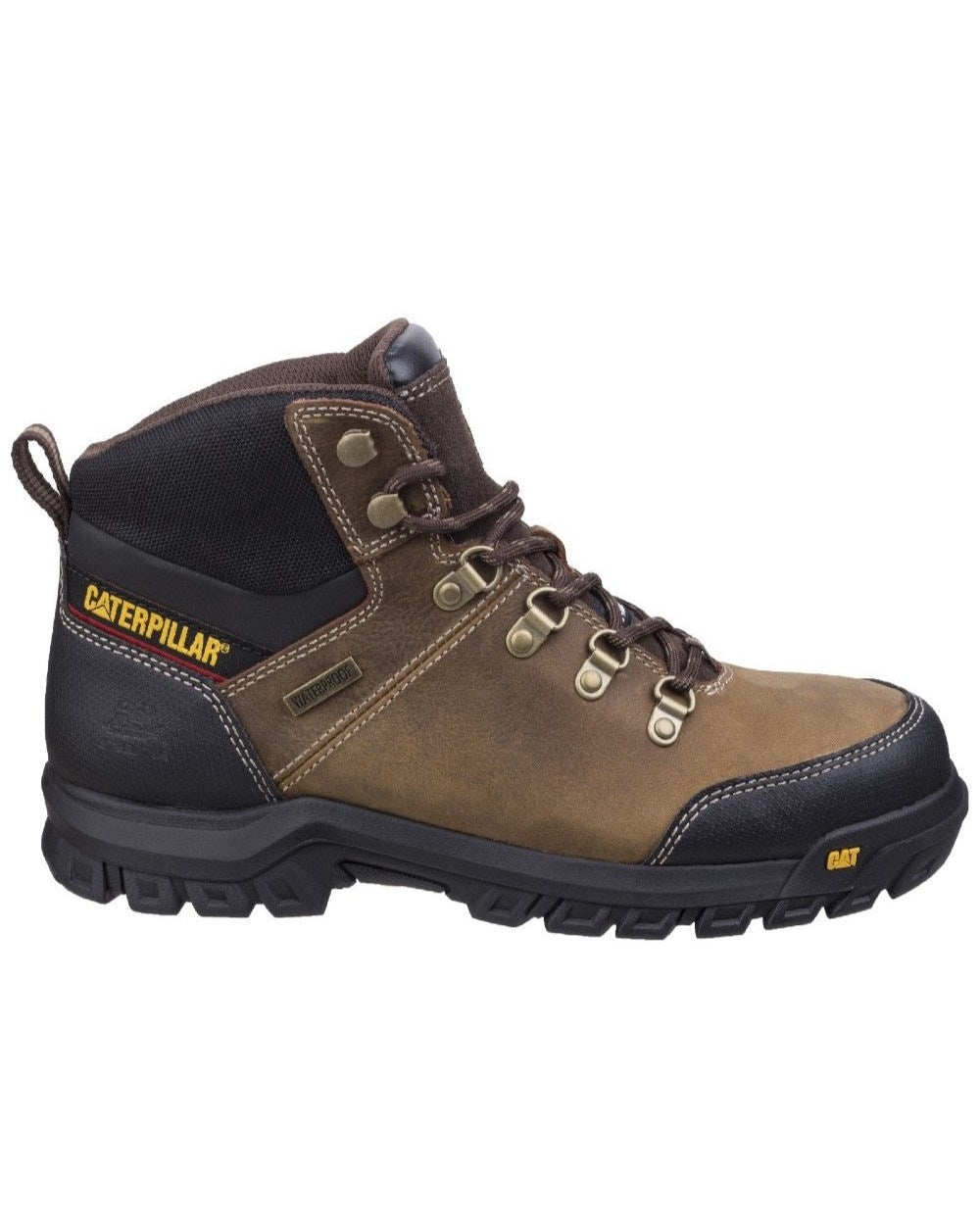 Seal Brown Coloured Caterpillar Framework Safety Boot ST S3 HRO SRA On A White Background