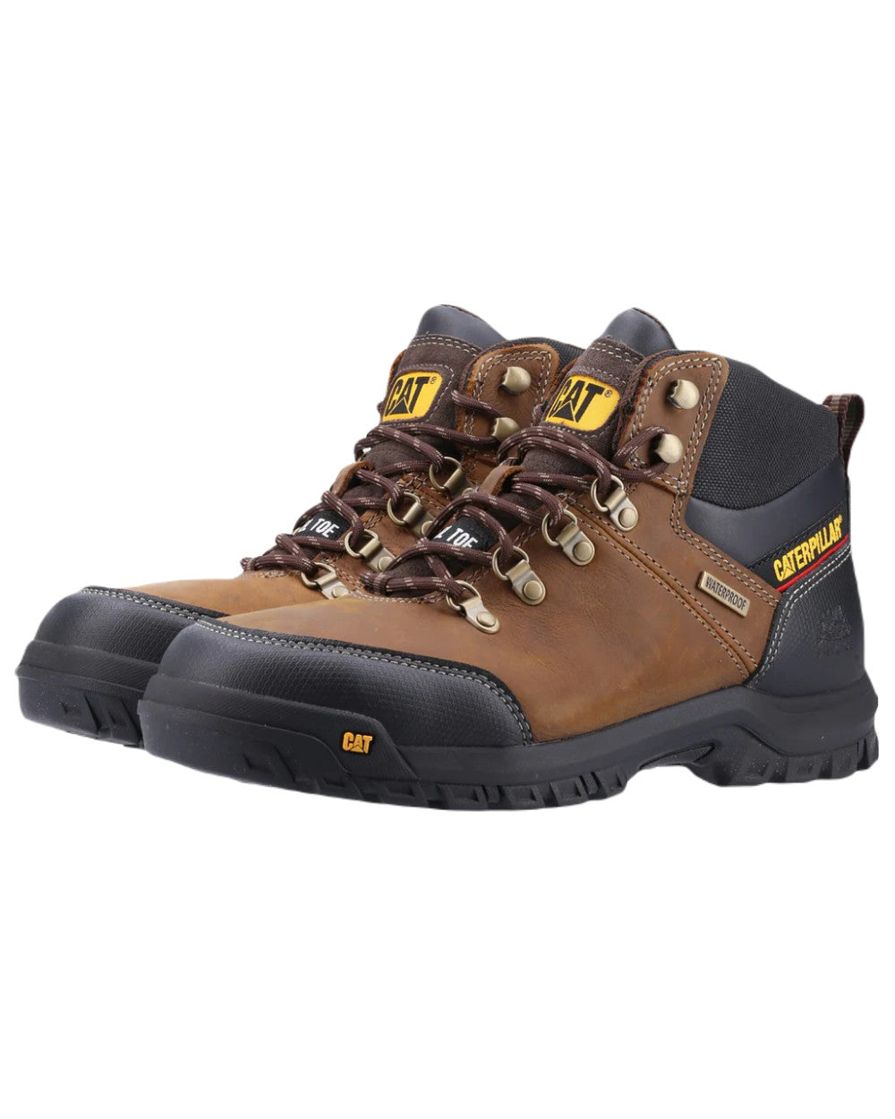 Seal Brown Coloured Caterpillar Framework Safety Boot ST S3 HRO SRA On A White Background