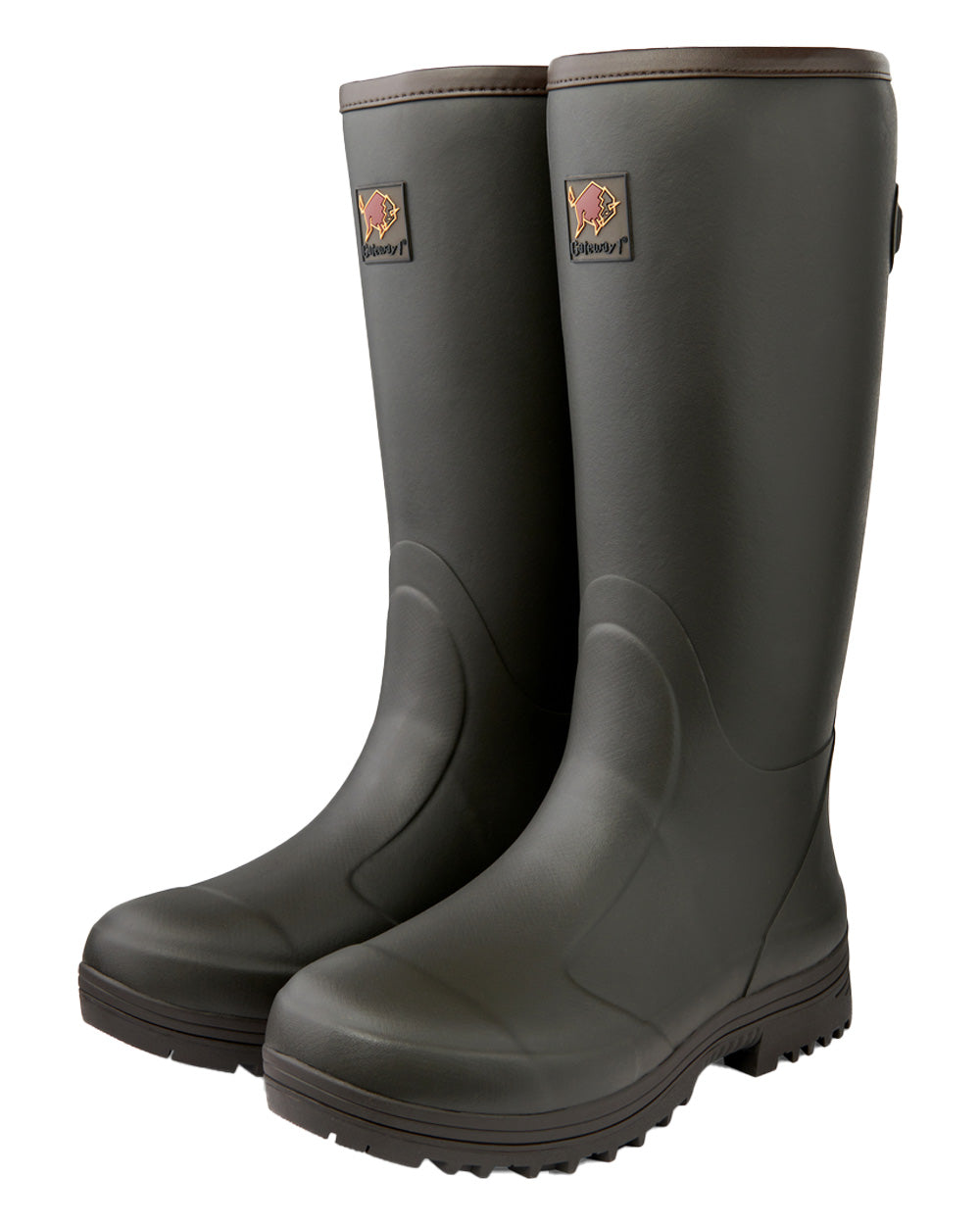 Dark Brown coloured Pheasant Game 18" 5mm Wellingtons on White background