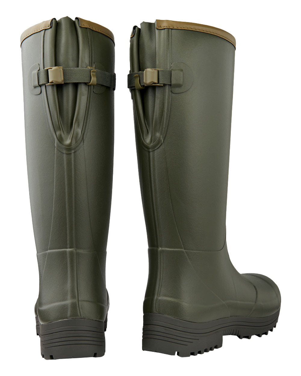 Dark Olive coloured Pheasant Game 18" 5mm Wellingtons on White background