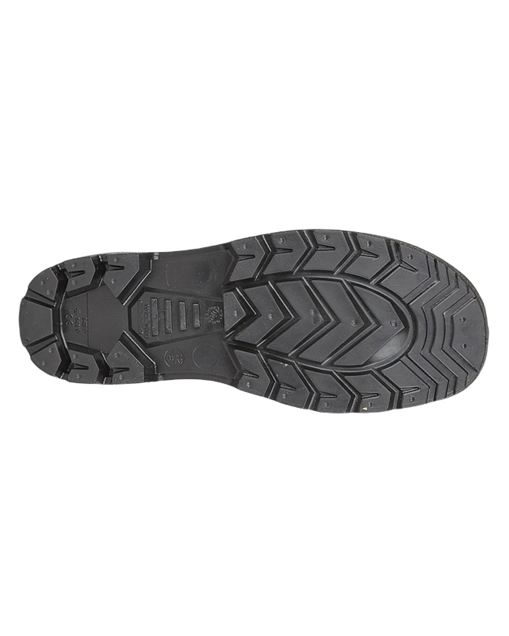 Black Coloured Grafters Full Safety Waterproof Rigger Wellington Boots on White Background