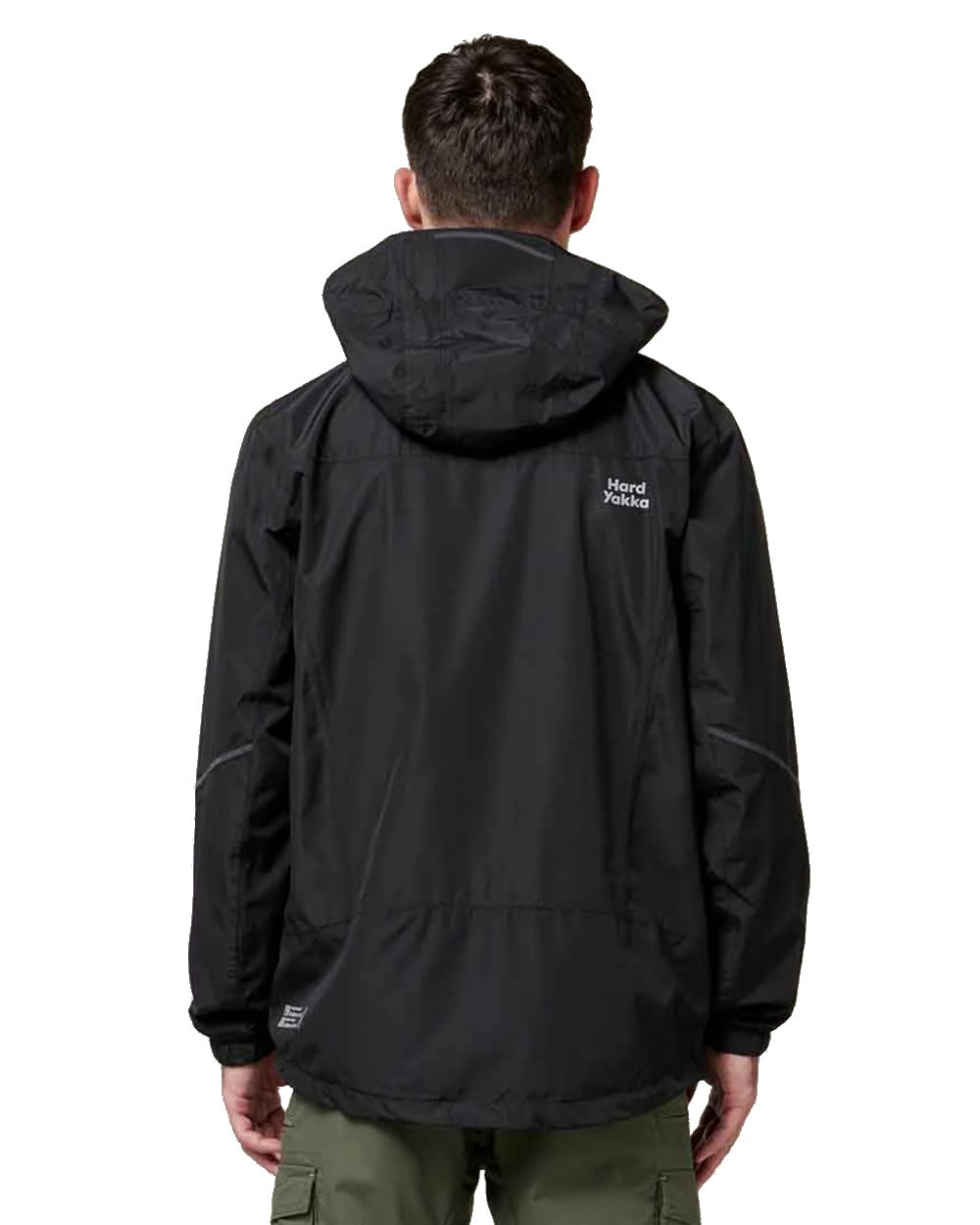 Black Coloured Hard Yakka Mens Orbit Waterproof Jacket on White Background