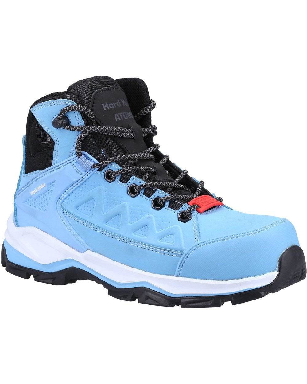 Bluefish Coloured Hard Yakka Womens Atomic PR Hybrid Side Zip Safety Boots on White Background