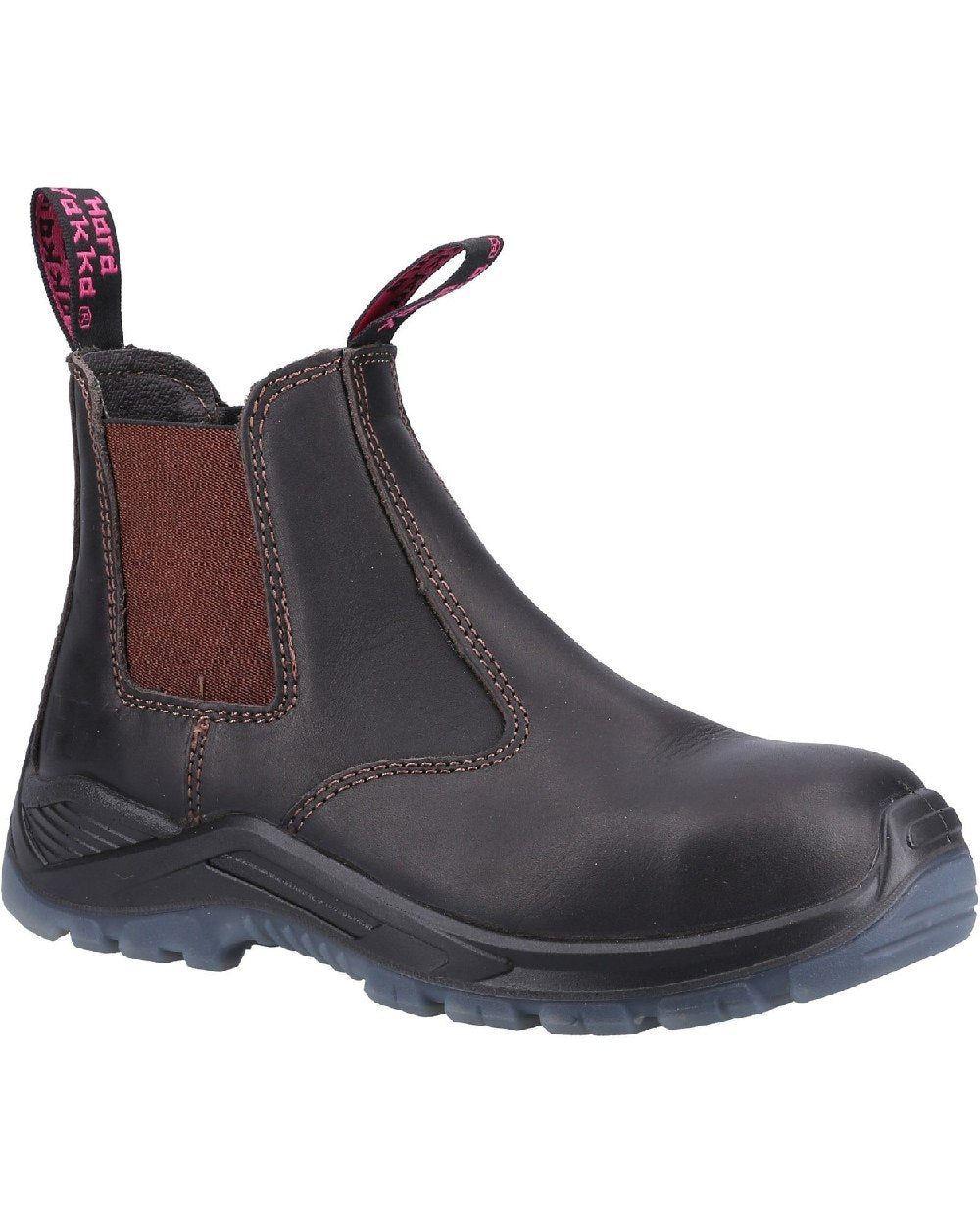 Brown Coloured Hard Yakka Womens Banjo Non Safety Elastic Gusset Boots on White Background