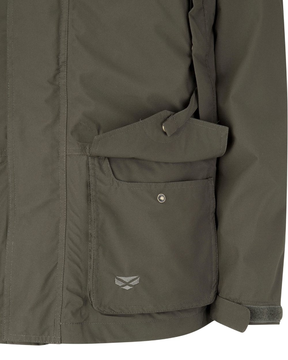 Fen Green Coloured Hoggs of Fife Culloden Waterproof Field Jacket on white background