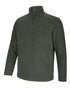 Dark Green coloured Hoggs of Fife Islander 1/4 Zip Micro Fleece Shirt on white background