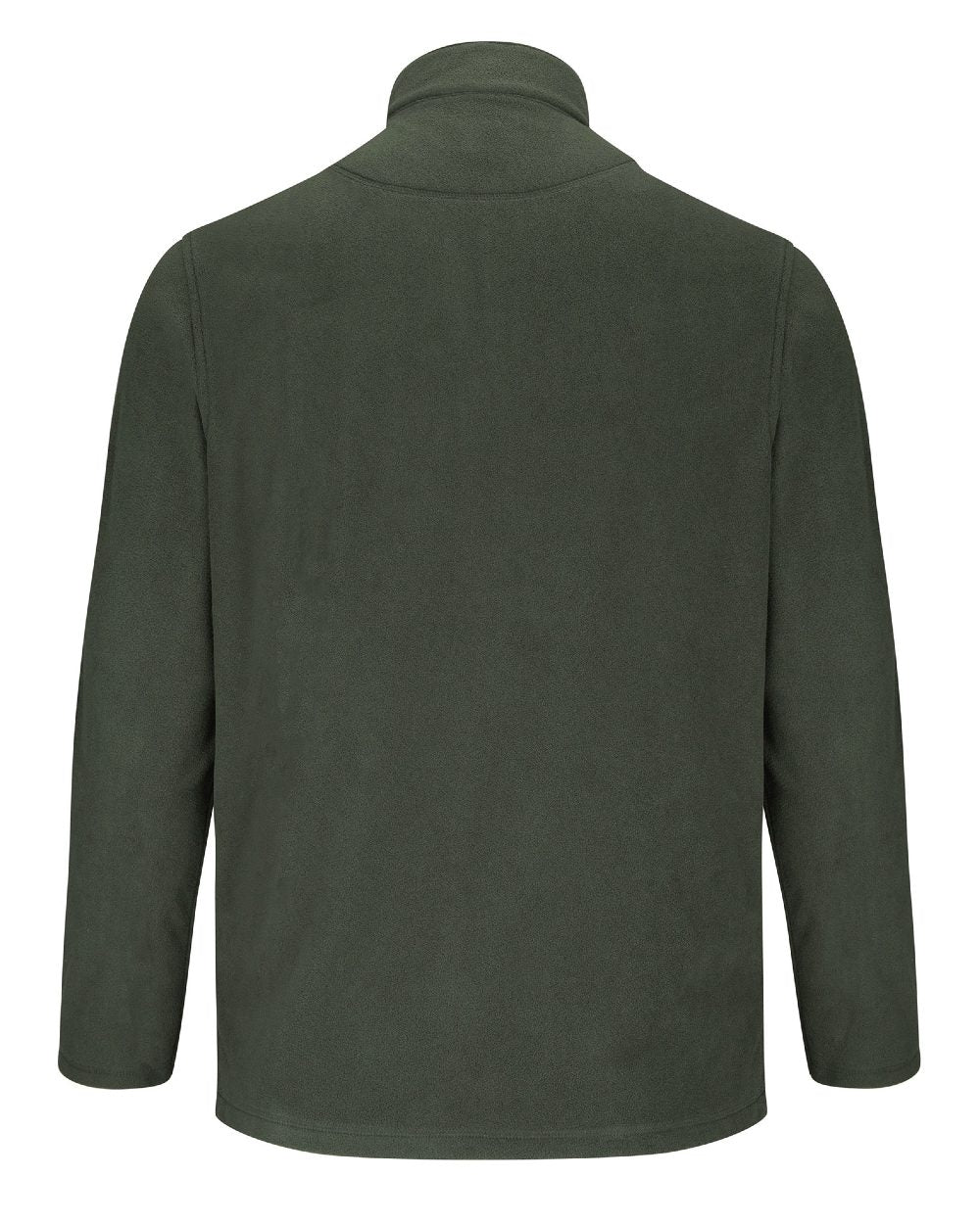 Dark Green coloured Hoggs of Fife Islander 1/4 Zip Micro Fleece Shirt on white background