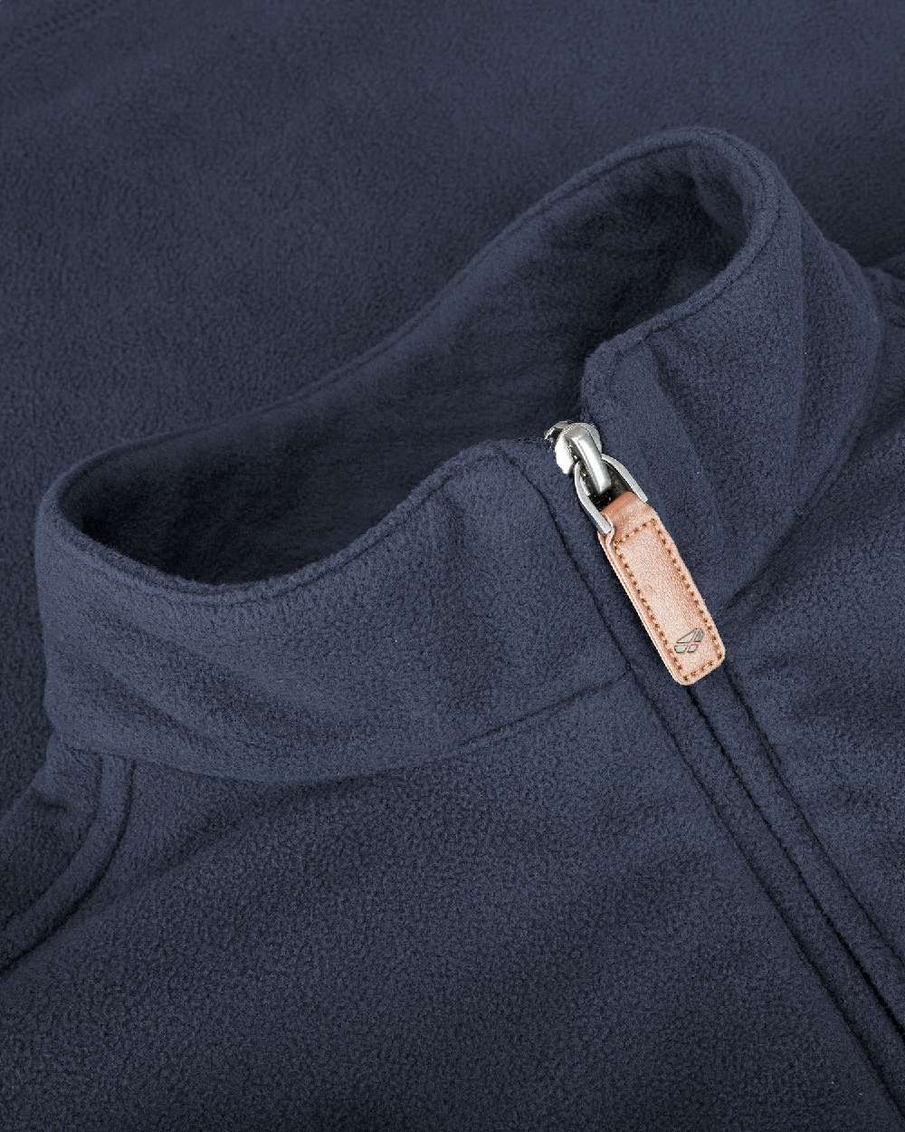 Navy coloured Hoggs of Fife Islander 1/4 Zip Micro Fleece Shirt on white background