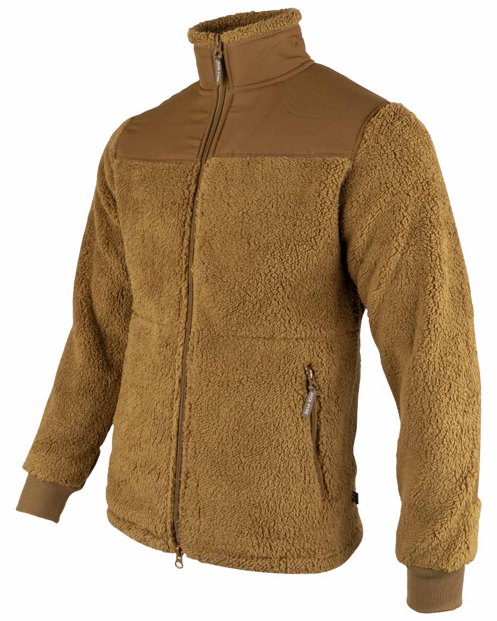 Camel coloured Jack Pyke Sherpa Fleece Jacket Gen 2 on white background