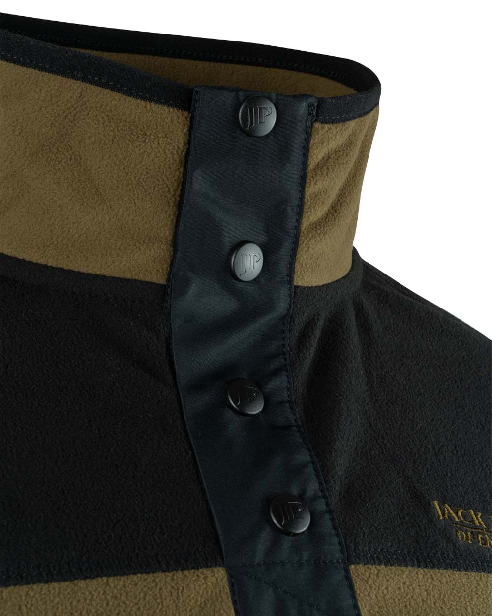 Dark Mustard coloured Jack Pyke Snap Neck Fleece Top on White Background