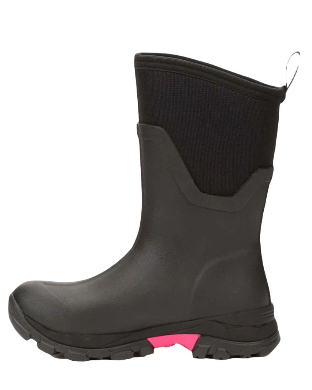 Black Coloured Muck Boots Arctic Ice Mid Wellingtons On A White Background