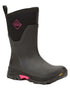 Black Coloured Muck Boots Arctic Ice Mid Wellingtons On A White Background