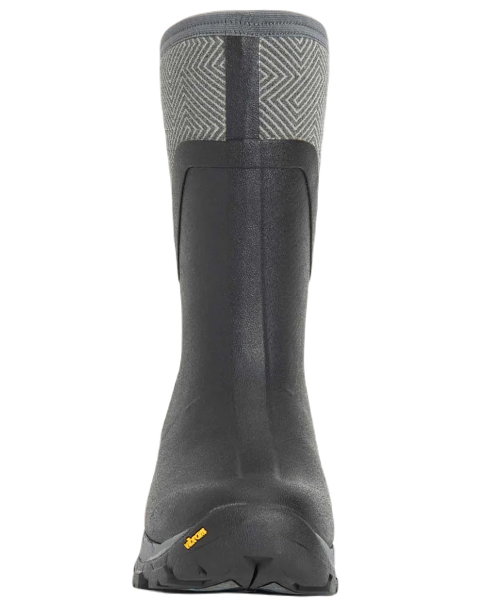 Grey Geometric Print Coloured Muck Boots Arctic Ice Mid Wellingtons On A White Background