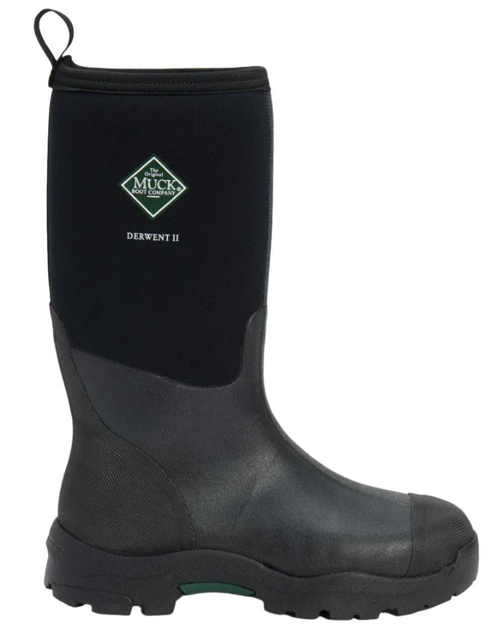 Black Coloured Muck Boots Derwent II Wellingtons On A White Background
