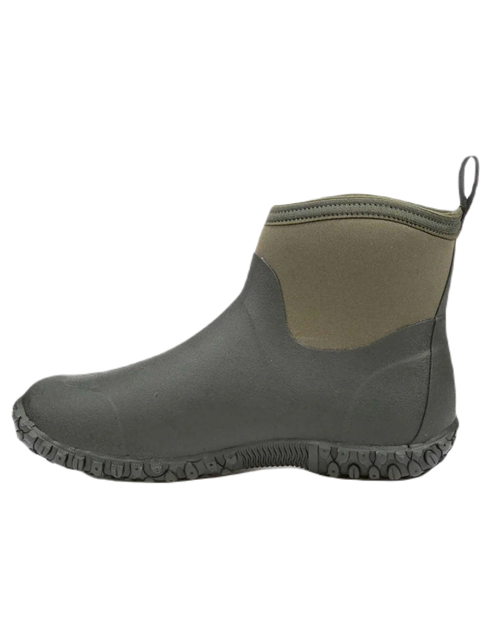 Moss Coloured Muck Boots Mens RHS Muckster II Ankle Boots On A White Background