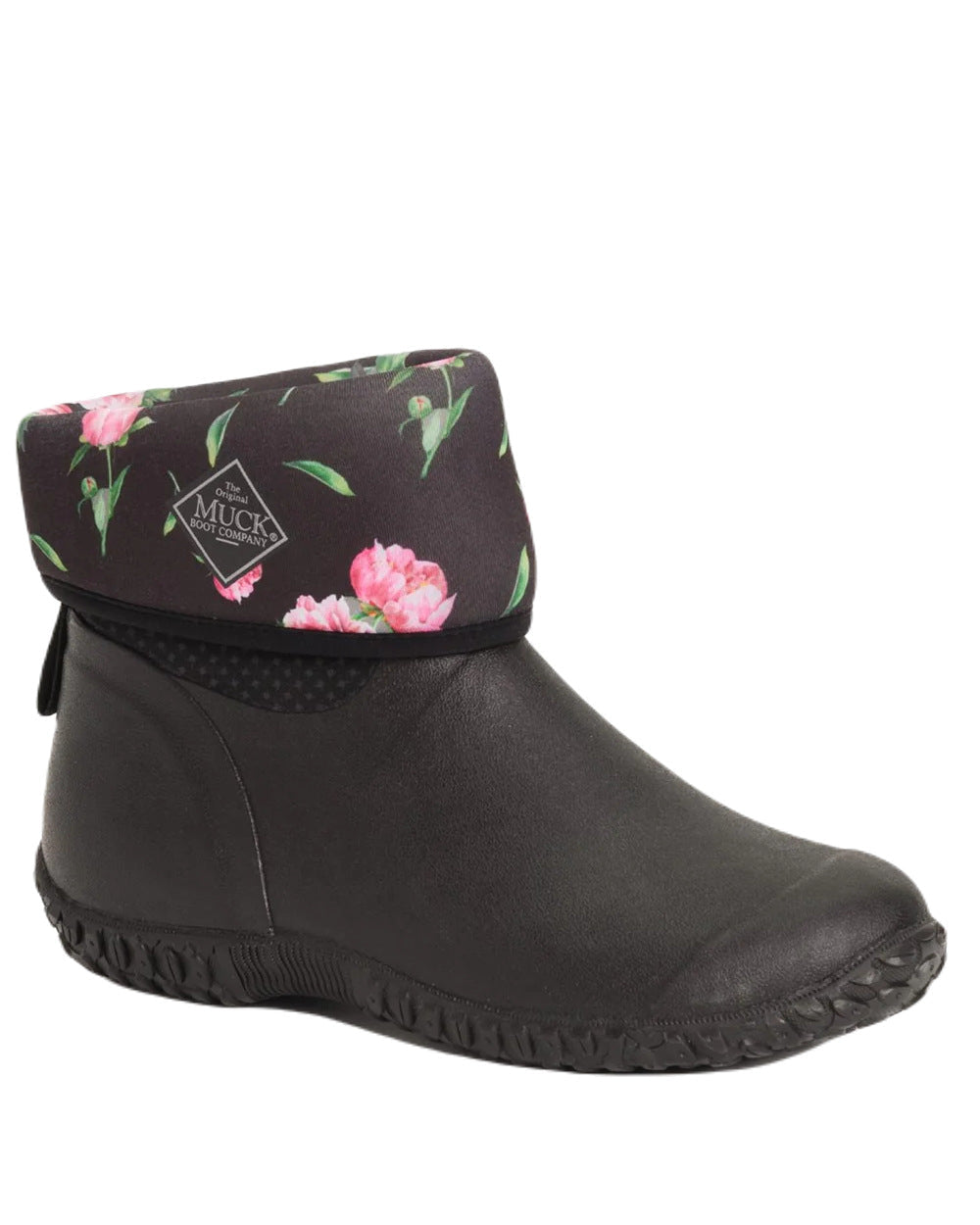 Charcoal Print Coloured Muck Boots Womens Muckster II Mid Wellingtons On A White Background