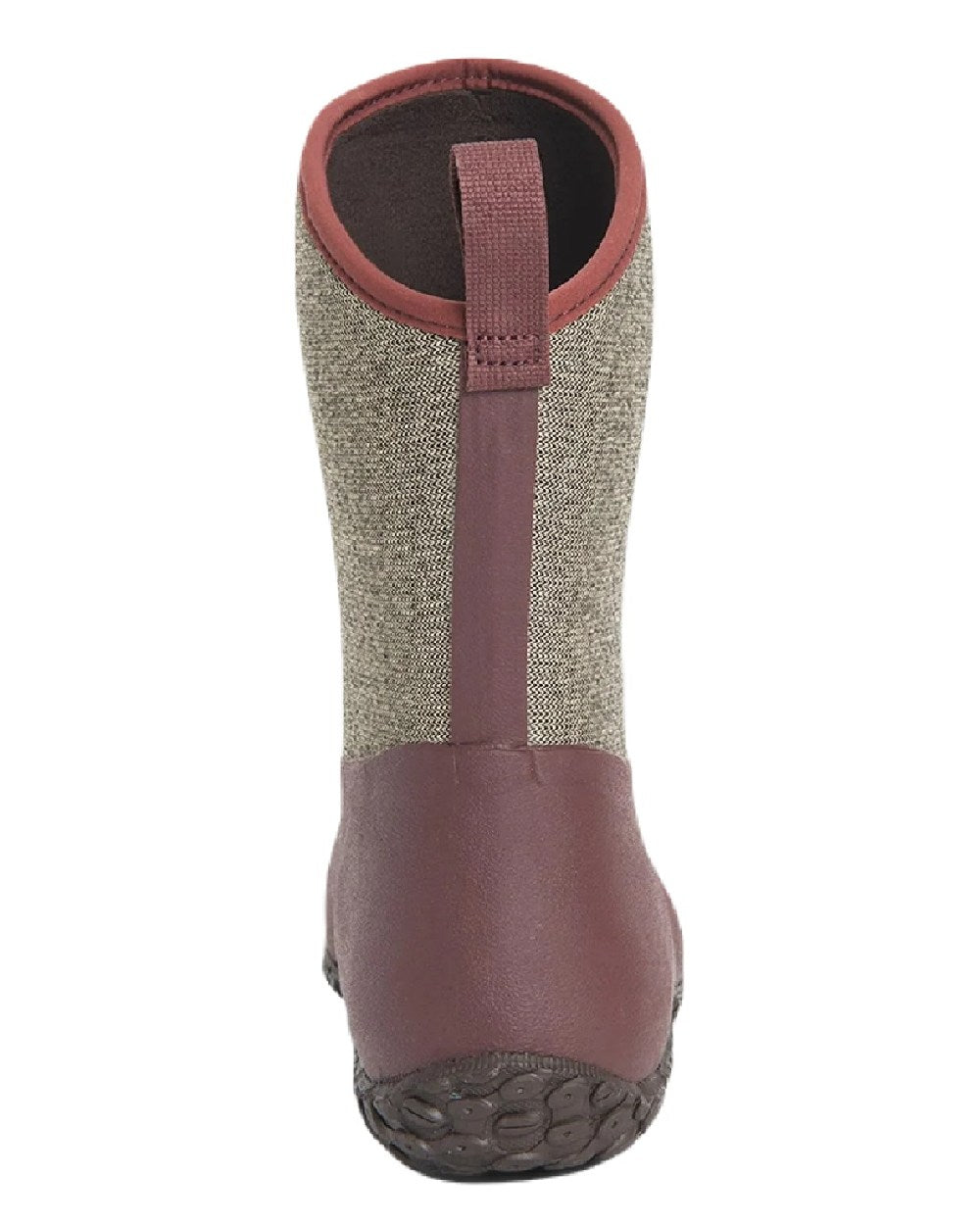 Raisin Coloured Muck Boots Womens Muckster II Mid Wellingtons On A White Background
