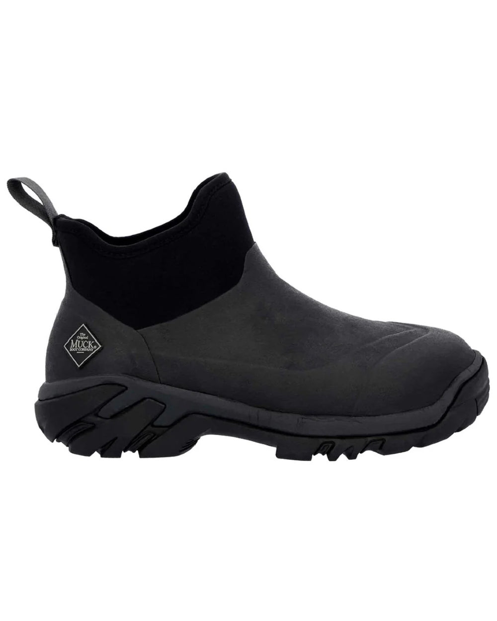 Black Coloured Muck Boots Mens Woody Sport Ankle Boots On A White Background