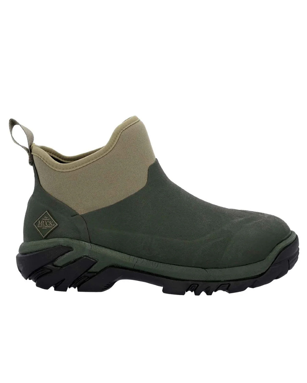 Moss Coloured Muck Boots Mens Woody Sport Ankle Boots On A White Background