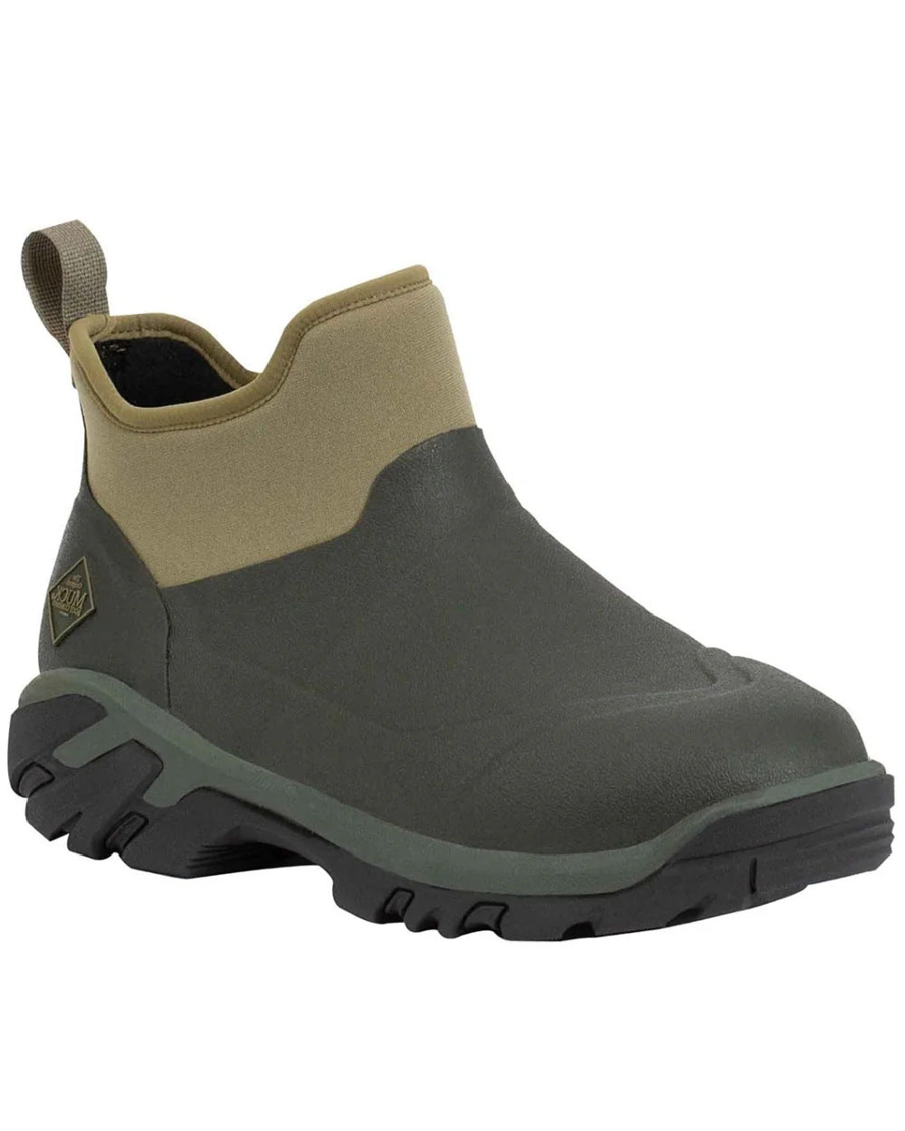 Moss Coloured Muck Boots Mens Woody Sport Ankle Boots On A White Background