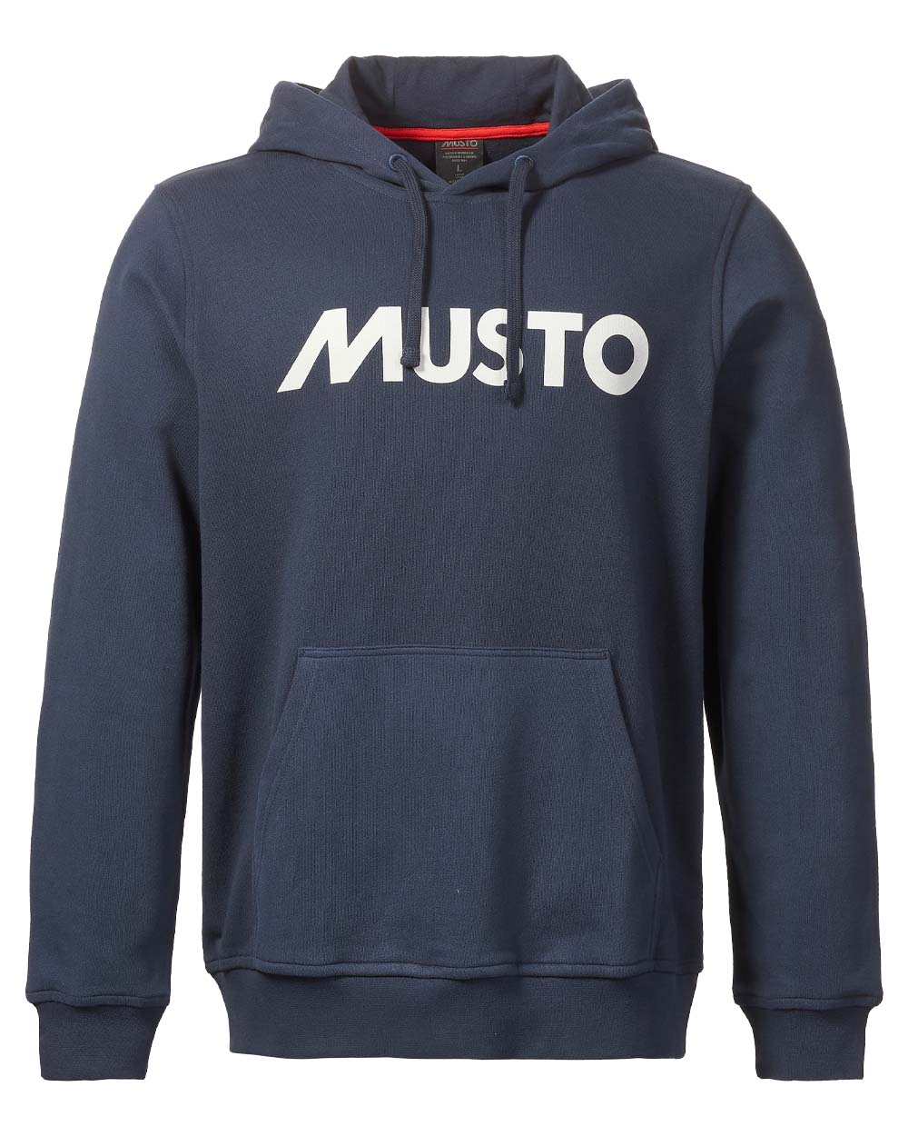 Navy coloured Musto Mens Logo Hoodie on White background