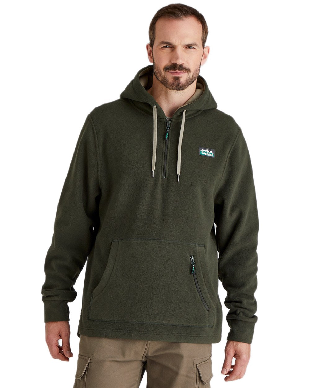 Deep Forest Coloured Ridgeline Ballistic Hoodie On A White Background