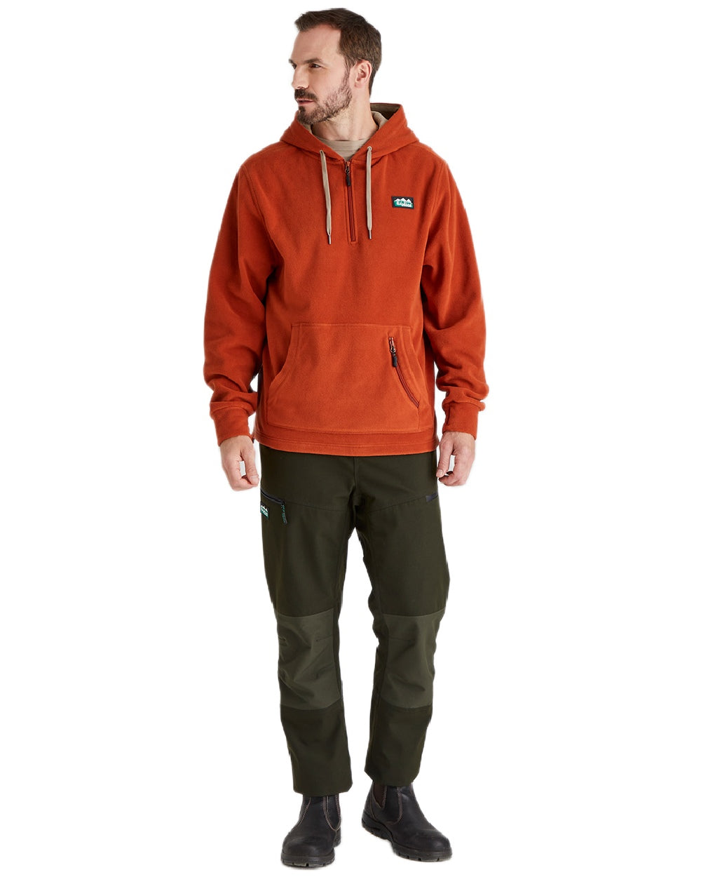 Russet Coloured Ridgeline Ballistic Hoodie On A White Background