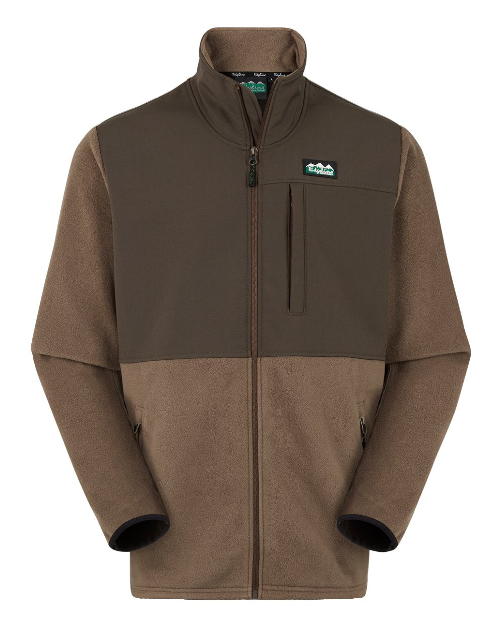 Light Bark Coloured Ridgeline Hybrid Fleece Jacket On A White Background