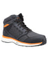 Black Orange Coloured Timberland Pro Mens Reaxion Mid Composite Safety Boots 2.0 on White Background